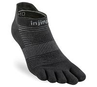 Injinji unisex-adult Run Original Weight No-show, Black, Medium