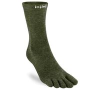 Injinji Unisex Liner Crew Wool Socks, Forest, S