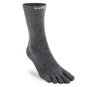 Injinji Unisex Liner Crew Wool Socks, slate, L