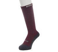 Injinji Womens Hiker & Liner Combo MidWeight Merino NuWool CREW FIT Toe Socks (Maroon & Heather Grey) XS - S