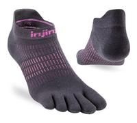 Injinji Women's Lightweight No-Show Toe Socks - Uk: 7-10, Charcoal/pink