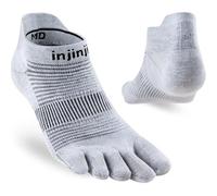 Injinji Women's Lightweight No-Show Toe Socks - Uk: 7-10, Silver Grey/black