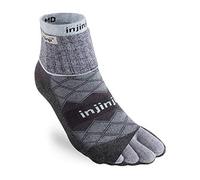 Injinji Liner Runner Mini Crew Socks Grey M/L 40.5-44.5 for Running and Active Lifestyle