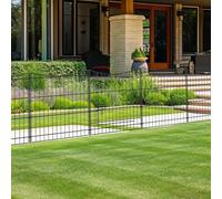 INJOPEXI Garden Fence 12 Panels 23.6ft(L)×24in(H) Decorative Garden Fences with 11 Panels + 1 Gate, Rustproof Metal Wire Temporary No Dig Rabbit Animal Barrier Fencing Dog Fence for Yard Patio Outdoor