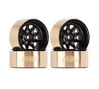 INJORA 1.0 Beadlock Wheel with Brass Ring Negative Offset -3.78mm 1.0" Wheels for TRX4M Axial SCX24 1/18 1/24 Upgrade,Black