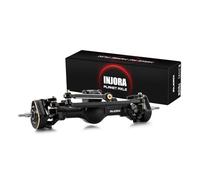 INJORA +4mm Front Planet Axles with Double Joint Shafts & Brass Steering Knuckles for 1/24 Axial SCX24 (Titanium)