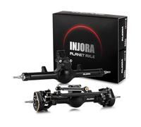 INJORA +4mm Planet Axles with Double Joint Shafts & Brass Steering Knuckles for 1/24 Axial SCX24