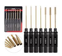 INJORA 7 PCS RC Tool Set: Hex & Phillips Screwdriver, Nut Driver, Allen Wrenches for 1/18 1/24 RC Mini Crawler Car