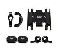 INJORA Black Brass C Hubs, Steering Knuckles, Front Rear Diff Covers, Skid Plate Transmission Mount for 1/18 HPI Venture18