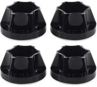 INJORA RC Car 12mm Hex Hub Metal Accessories Set 4pcs for 1/10 RC Crawler 1.9inch or 2.2inch Wheel Rim Axial SCX10 Traxxas TRX4 D90 (Black 12mm)