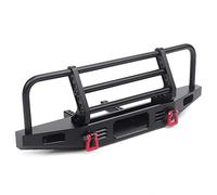 INJORA RC Front Bumper Metal Front Bumper with Tow Hook for 1:10 RC Crawler Traxxas TRX4 Defender Axial SCX10 SCX10 II 90046 90047 (Black)