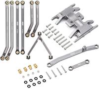 INJORA RC Skid Plate Steering Rod Tie Links and High Clearance Chassis Links Set for SCX24 Upgrade Parts Axial SCX24 AXI90081 Deadbolt AXI00004 B17(Grey)