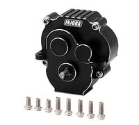 INJORA Transmission Gearbox with 16.6/1 Gears Pinion CNC Aluminum Complete Transmission Set for 1/18 RC Crawler TRX4M Upgrade,Black