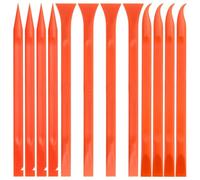 INJOYTEC 12 PCS Plastic Scraper Tool for Tight Spaces Plastic Scrapers Tool Multi-Use Small Paint Scraper Tool Sticker Remover for Kitchen Crevices Food Paint Labels Oil Stains Dirt Orange