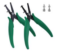 INJOYTEC 2pcs Metal Hole Punch Pliers Set 1.5mm and 1.8mm Diameter Round Hole Punch Plier for Metal Jewelry Pliers Craft Beading Hobby with 2 needle (Green)