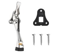 INJOYTEC Door Stopper 4 Inches One Touch Adjustable Height Kick Down Stopper Includes Gasket with Rubber Tip Heavy Duty Stops Holder Bottom of Wide Door Inside or Outside for Household Anti-Theft