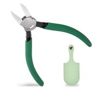 INJOYTEC Wire Side Cutters Clippers 45 Angled Flush Cutters Diagonal Pliers for Flush Cut Plastics Artificial Flowers Zip Tie Cutter for Cable Tie Wire Cutting Tool for Guitar Strings Green