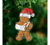 Injury Gingerbread What a Year Christmas 2025 Ornament, Personalized Funny Gingerbread 2D Flat Xmas Ornament, Broken Arm Holiday Decor, Gingerbreads Man Ornaments, Custom Name Cookie Xmas Decoration