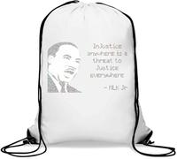 Injustice Anywhere Is A Threat To Justice Everywhere Gym Sack Casual Drawstring Bag White