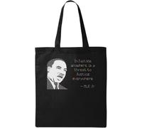 Injustice Anywhere Is A Threat To Justice Everywhere Natural Ecological Cotton Tote Bag Black
