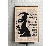 Injustice Anywhere is A Threat to Justice Everywhere Vintage Civil Rights Icon Home Decoration Art Metal Sign Tin Iron Poster Nostalgic Aluminum Retro 12x8 In