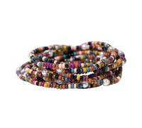 INK + ALLOY 10-Strand Stacking Beaded Bracelets for Women - Mixed Patterns Bracelet Stack - Adjustable Stretch Fit - Handmade Boho Bracelets for Women - Perfect for Any Occasion (Muted)
