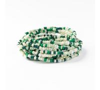 INK + ALLOY 10-Strand Stacking Beaded Bracelets for Women - Mixed Patterns Bracelet Stack - Adjustable Stretch Fit - Handmade Boho Bracelets for Women - Perfect for Any Occasion (Green)