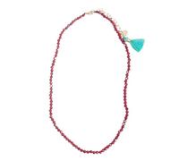 INK + ALLOY Beaded Boho Necklaces for Women, Hayden Solid Color Single Strand Crystal Layering Necklace with Tassel, Handmade Jewelry for the Modern Bohemian, 18-Inch L, Glass, No Gemstone
