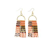 INK+ALLOY Beaded Earrings for Women Dangling, Allison Seed Bead Fringe Statement Boho Earrings, Hypoallergenic Handmade Jewelry for the Modern Bohemian, 3.25-Inch, M, Glass Brass, No Gemstone