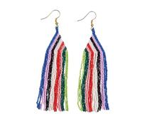 INK+ALLOY Beaded Earrings for Women Dangling, Brittany Luxe Seed Bead Long Fringe Earrings, Hypoallergenic Handmade Jewelry for the Modern Bohemian, 4-Inch Length, L, Glass, No Gemstone
