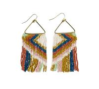 INK+ALLOY Beaded Earrings for Women Dangling, Paige Luxe Seed Bead Fringe Boho Earrings, Hypoallergenic Handmade Jewelry for the Modern Bohemian (Desert)