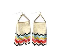 INK+ALLOY Beaded Earrings for Women Dangling, Whitney Medium Fringe Statement Boho Earrings, Hypoallergenic Handmade Jewelry for the Modern Bohemian, 3.25-Inch Length, Glass Brass, No Gemstone