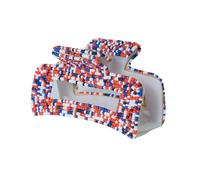 INK+ALLOY Beaded Hair Claw Clips, Game Day Claw Clips in School Colors, Handmade Hair Clips for College Students, Sports Fans, Teachers, Alumni, Team Gifts, 3.5-Inches (Blue & Orange Confetti)
