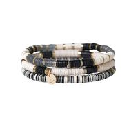 INK + ALLOY Boho Stackable Bracelets for Women, Grace Sequin Stretch Stacking Bracelet with Circle Charm, Handmade Jewelry for the Modern Bohemian, One Size, Plastic, no gemstone
