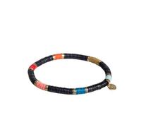 INK + ALLOY Boho Stackable Bracelets for Women, Grace Sequin Stretch Stacking Bracelet with Circle Charm, Handmade Jewelry for the Modern Bohemian, One Size, Plastic, no gemstone