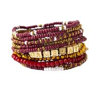 INK + ALLOY Game Day 11-Strand Beaded Bracelet - Handcrafted Stack for Sports Moms, Fans & Students - Lightweight & Bold - Perfect for Gameday, One Size, Glass, no gemstone
