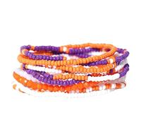 INK + ALLOY Game Day Bracelet Stacks, Beaded Bracelets for Football Gameday Outfits, Handmade Jewelry for College Students, Teachers, Football Moms, Set of 10, One Size, Glass, no gemstone