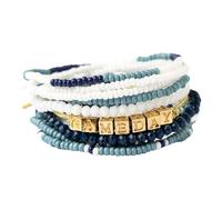 INK + ALLOY Game Day Bracelet Stacks, Beaded Bracelets for Football Gameday Outfits, Handmade Jewelry for College Students, Teachers, Football Moms, Set of 11, One Size, Glass, no gemstone