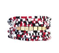 INK + ALLOY Game Day Bracelet Stacks, Beaded Bracelets for Football Gameday Outfits, Handmade Jewelry for College Students, Teachers, Football Moms, Set of 11, One Size, Glass, no gemstone