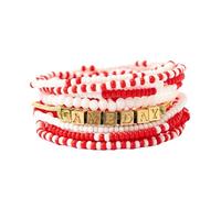INK + ALLOY Game Day Bracelet Stacks, Beaded Bracelets for Football Gameday Outfits, Handmade Jewelry for College Students, Teachers, Football Moms, Set of 11, One Size, Glass, no gemstone