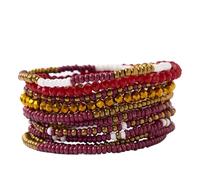 INK + ALLOY Game Day Bracelet Stacks, Beaded Bracelets for Football Gameday Outfits, Handmade Jewelry for College Students, Teachers, Football Moms, Set of 10, One Size, Glass, no gemstone