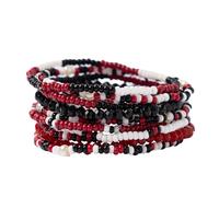 INK + ALLOY Game Day Bracelet Stacks, Beaded Bracelets for Football Gameday Outfits, Handmade Jewelry for College Students, Teachers, Football Moms, Set of 10, One Size, Glass, no gemstone