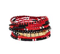 INK + ALLOY Game Day Bracelet Stacks, Beaded Bracelets for Football Gameday Outfits, Handmade Jewelry for College Students, Teachers, Football Moms, Set of 11, One Size, Glass, no gemstone