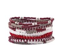 INK + ALLOY Game Day Bracelet Stacks, Beaded Bracelets for Football Gameday Outfits, Handmade Jewelry for College Students, Teachers, Football Moms, Set of 10, One Size, Glass, no gemstone