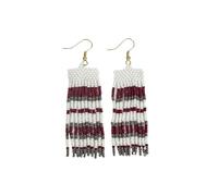 INK+ALLOY Game Day Earrings for Women, Beaded Fringe Earrings for Football Gameday Outfits, Handmade Jewelry for College Students, Team Gifts, Teachers, Football Moms, Glass, No Gemstone