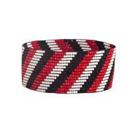 INK + ALLOY Game Day Striped Cuff Bracelets for Women, Beaded Stretch Bracelet for Football Gameday Outfits, Handmade Jewelry for College Students, Teachers, Football Moms, 1-Inch W, One Size, Glass