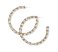 INK+ALLOY Large Beaded Hoop Earrings for Women, Raquel Luxe Boho Statement Hoops, Hypoallergenic Handmade Bohemian Jewelry for the Modern Bohemian, 2.5- Inches, Glass, No Gemstone