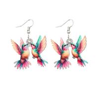Ink And Alloy 2D Bird Pendant Earrings | Perfect Accessory For Everyday Wear And Casual Looks (B, One Size)