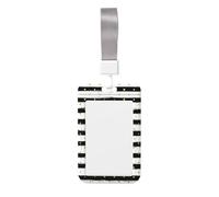 Ink and Gold Dot Stripes Print Badge Holder with Breakaway Lanyard,Work Name Tag Breakaway Lanyard Id Card Protector Case