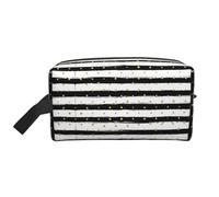 Ink and Gold Dot Stripes Storage Bag Toiletry Bag Cosmetic Bag Stationery Bag Travel Bag Daily Storage Bag